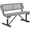 Global Industrial 48L Outdoor Steel Bench with Backrest, Expanded Metal, Gray 695743GY - alternate 1